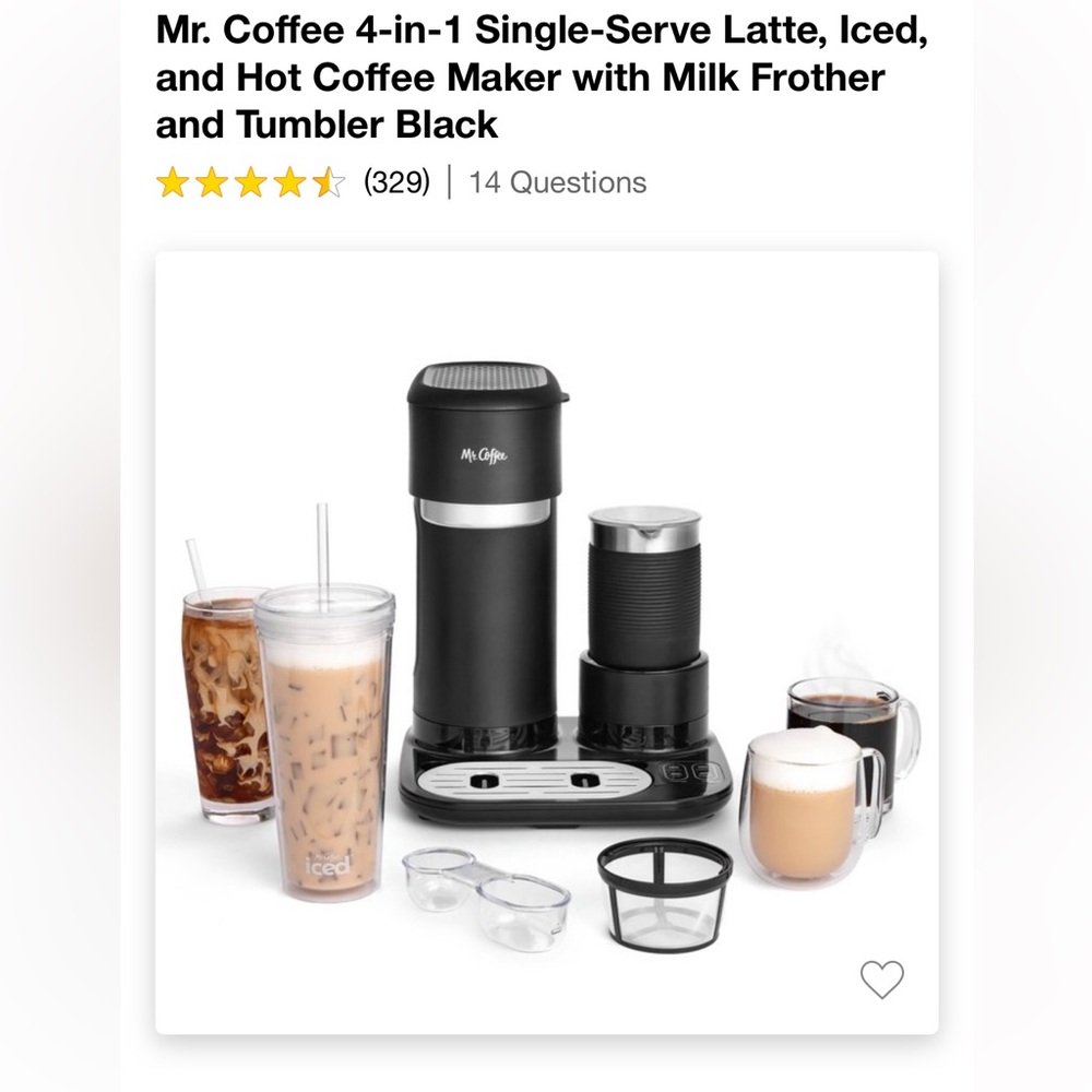 Mr. Coffee 4 in 1 coffee machine